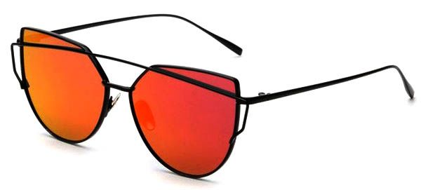 Ochelari de soare Ochi de Pisica Cat eye Oglinda Rosu reflexii - Negru